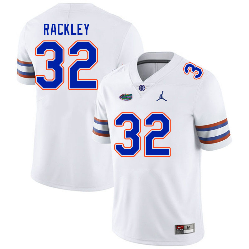 Men #32 Cahron Rackley Florida Gators College Football Jerseys Stitched-White
